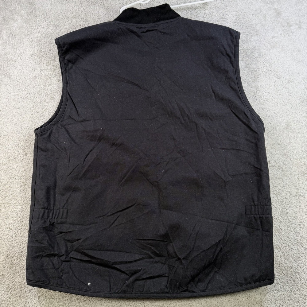 Men's Black Quilted Work Vest - Classic Zip Front - Picture 7 of 8